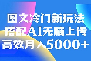 AI加持图文冷门新玩法,搭配AI无脑上传,高效月入5000