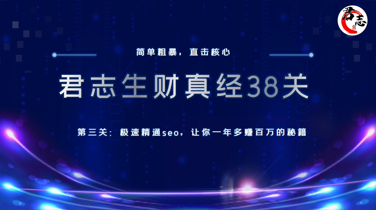 君志生财真经第3关：极速精通SEO，让你1年多赚百万的秘籍插图