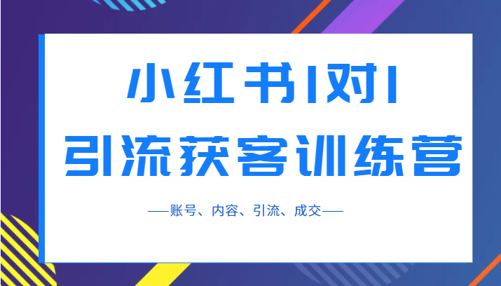 小红书1对1引流获客训练营：账号、内容、引流、成交（价值3999元）插图