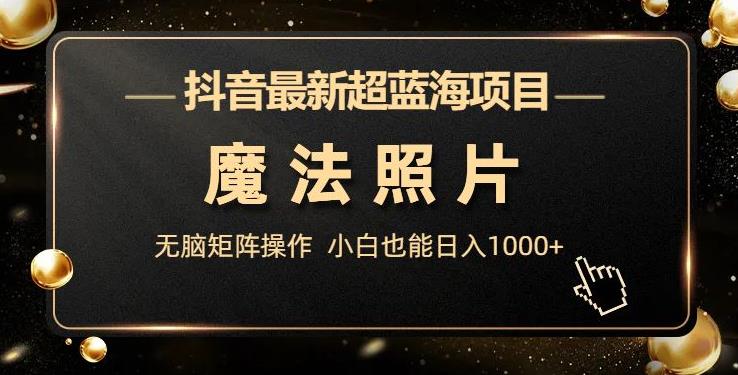 抖音最新超蓝海项目，魔法照片，无脑矩阵操作，小白也能日入1000 【揭秘】