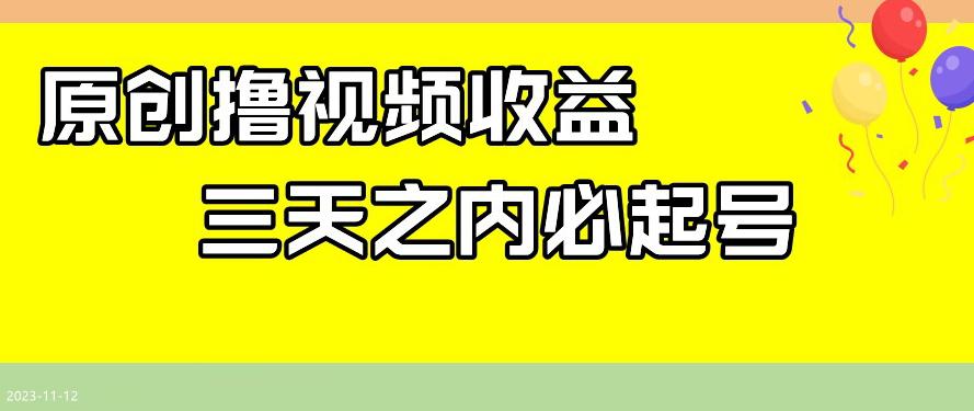 图片[1]-最新撸视频收益，三天之内必起号，一天保底100+【揭秘】-阿灿说钱