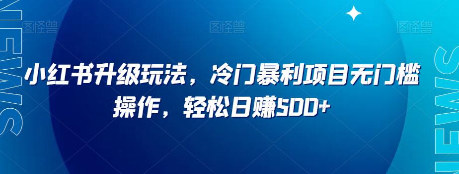 图片[1]-小红书升级玩法，冷门暴利项目无门槛操作，轻松日赚500+【揭秘】-阿灿说钱