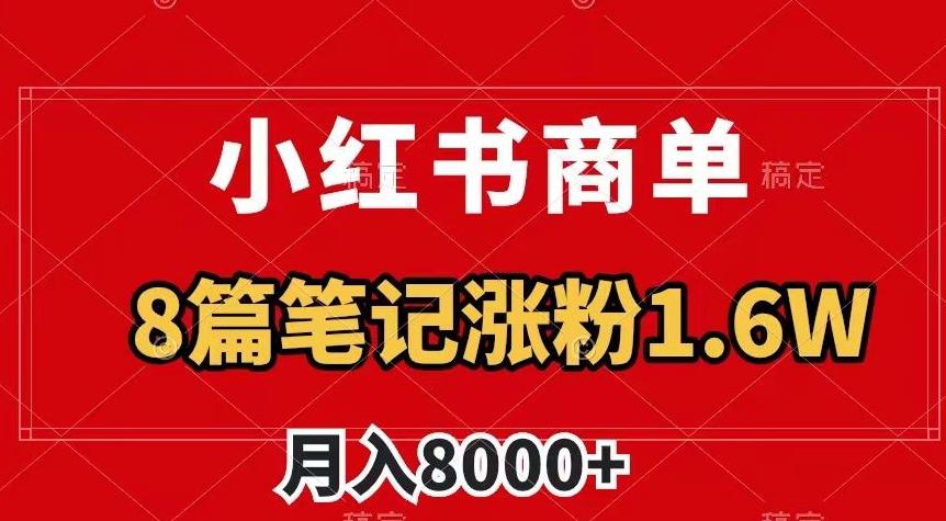 图片[1]-小红书商单最新玩法，8篇笔记涨粉1.6W，作品制作简单，月入8000+-阿灿说钱