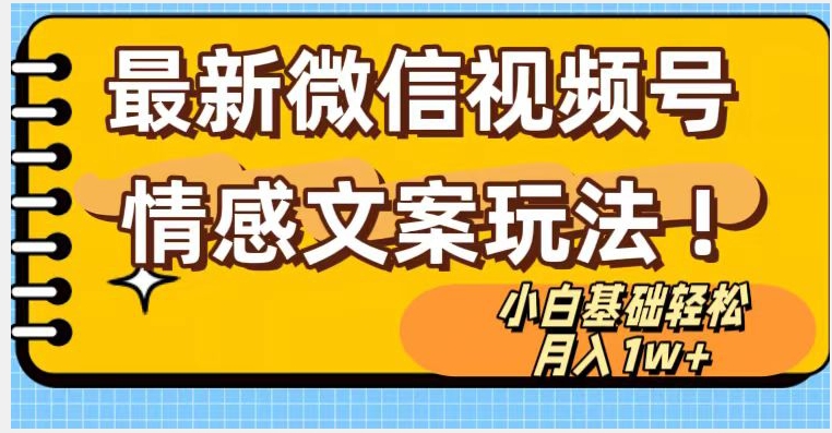 图片[1]-微信视频号情感文案最新玩法，小白轻松月入1万+无脑搬运【揭秘】-阿灿说钱