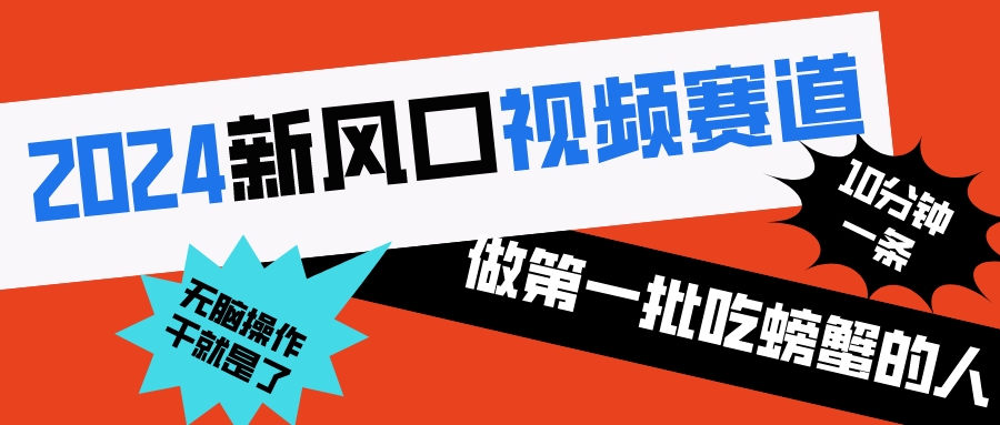 图片[1]-2024新风口视频赛道 做第一批吃螃蟹的人 10分钟一条原创视频 小白无脑操作1-阿灿说钱